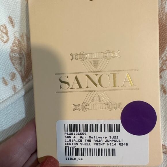 Sancia Cream Cerion Shell Sleeveless Seashell Detail Anja Jumpsuit Women Sz S - Picture 9 of 16